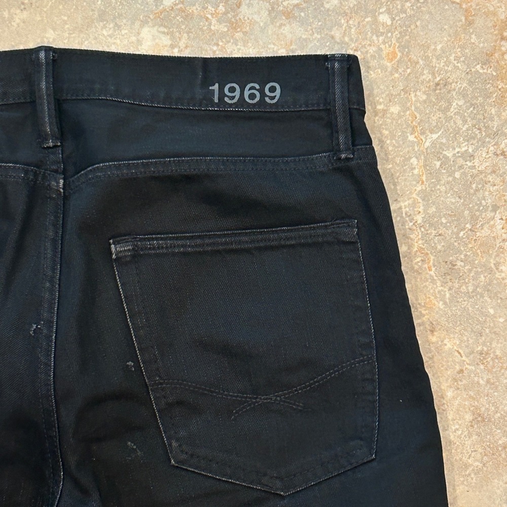 GAP‎ 1969 Jeans Mens 32x30 Black Denim Dark Skinny Cotton Casual Biker Stretch